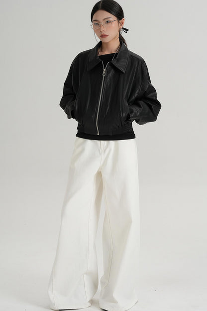 Cropped Leather Jacket