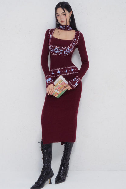 Fair Isle Jacquard Knit Dress