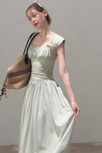 Square Neck Halter Knit Dress