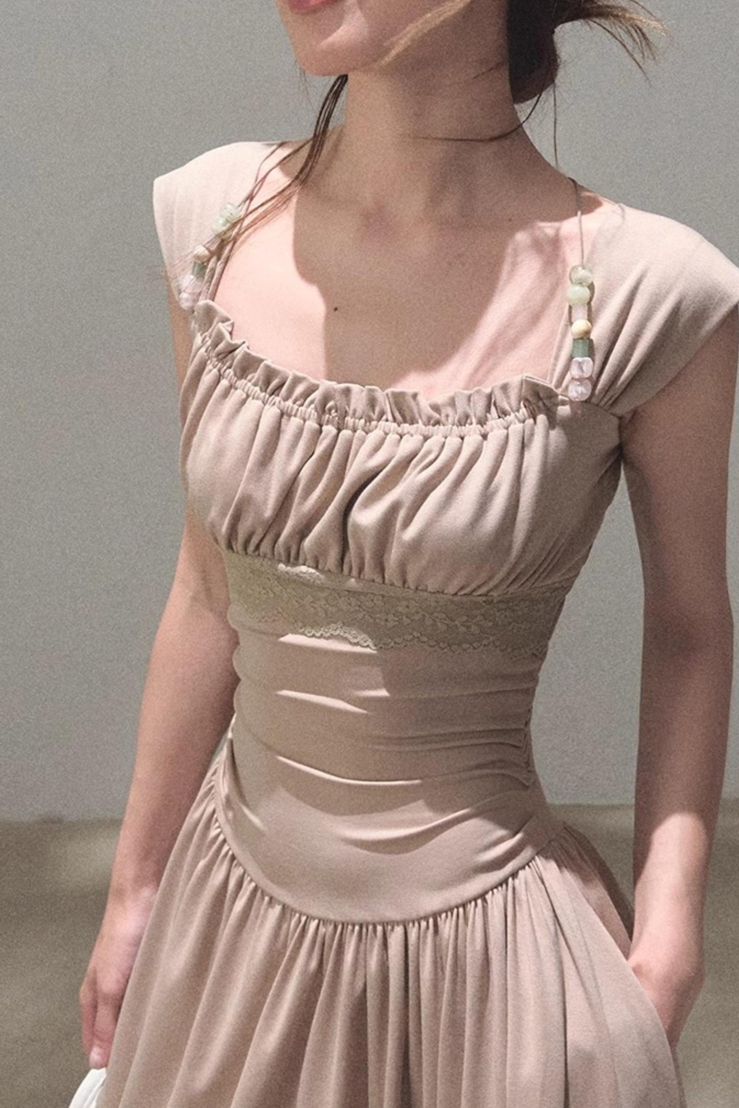 Square Neck Halter Knit Dress