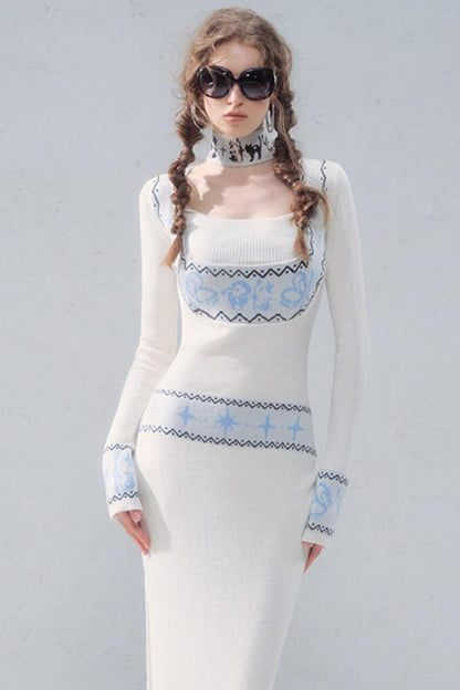 Fair Isle Jacquard Knit Dress