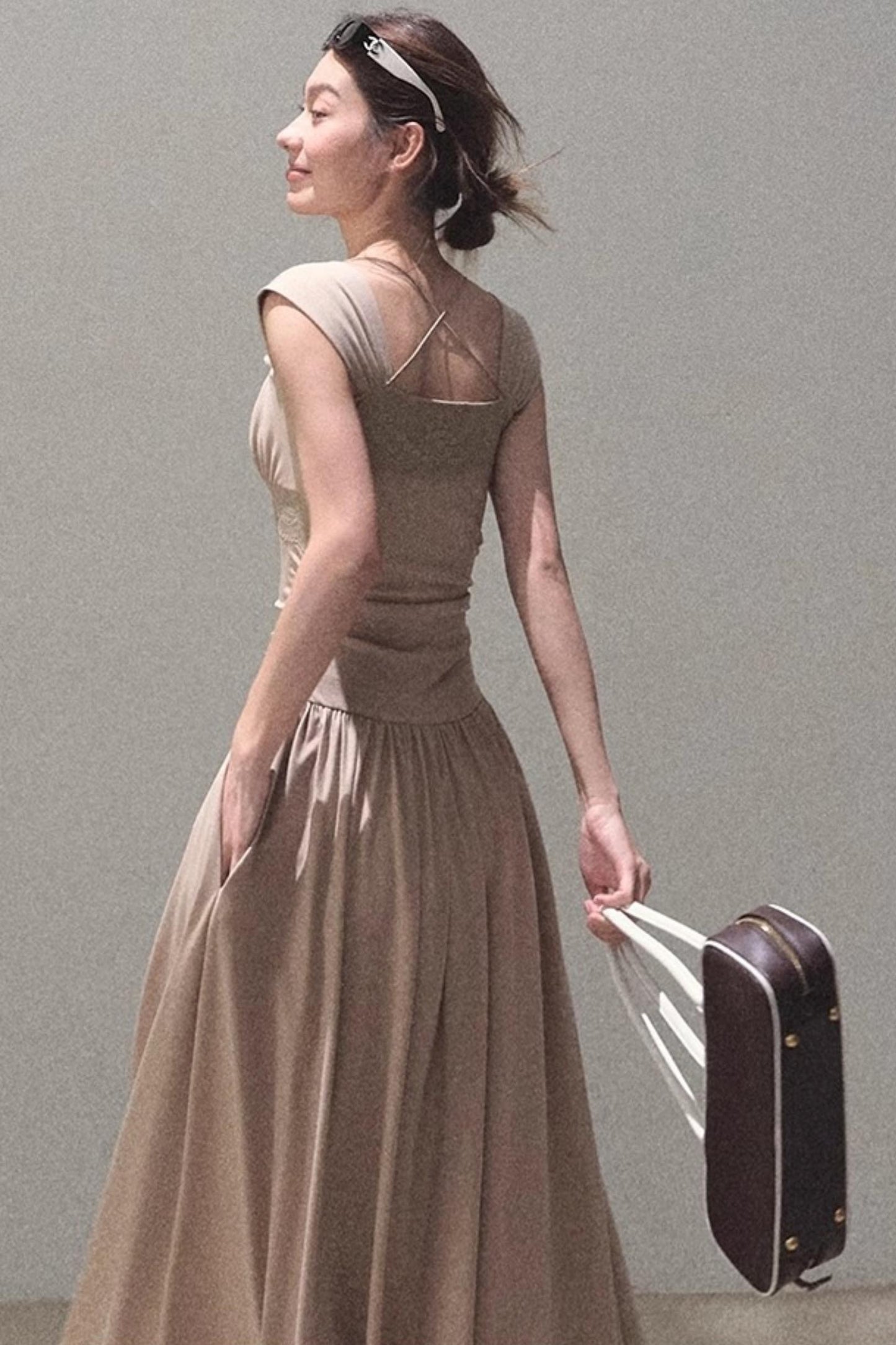 Square Neck Halter Knit Dress