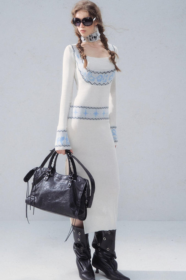 Fair Isle Jacquard Knit Dress