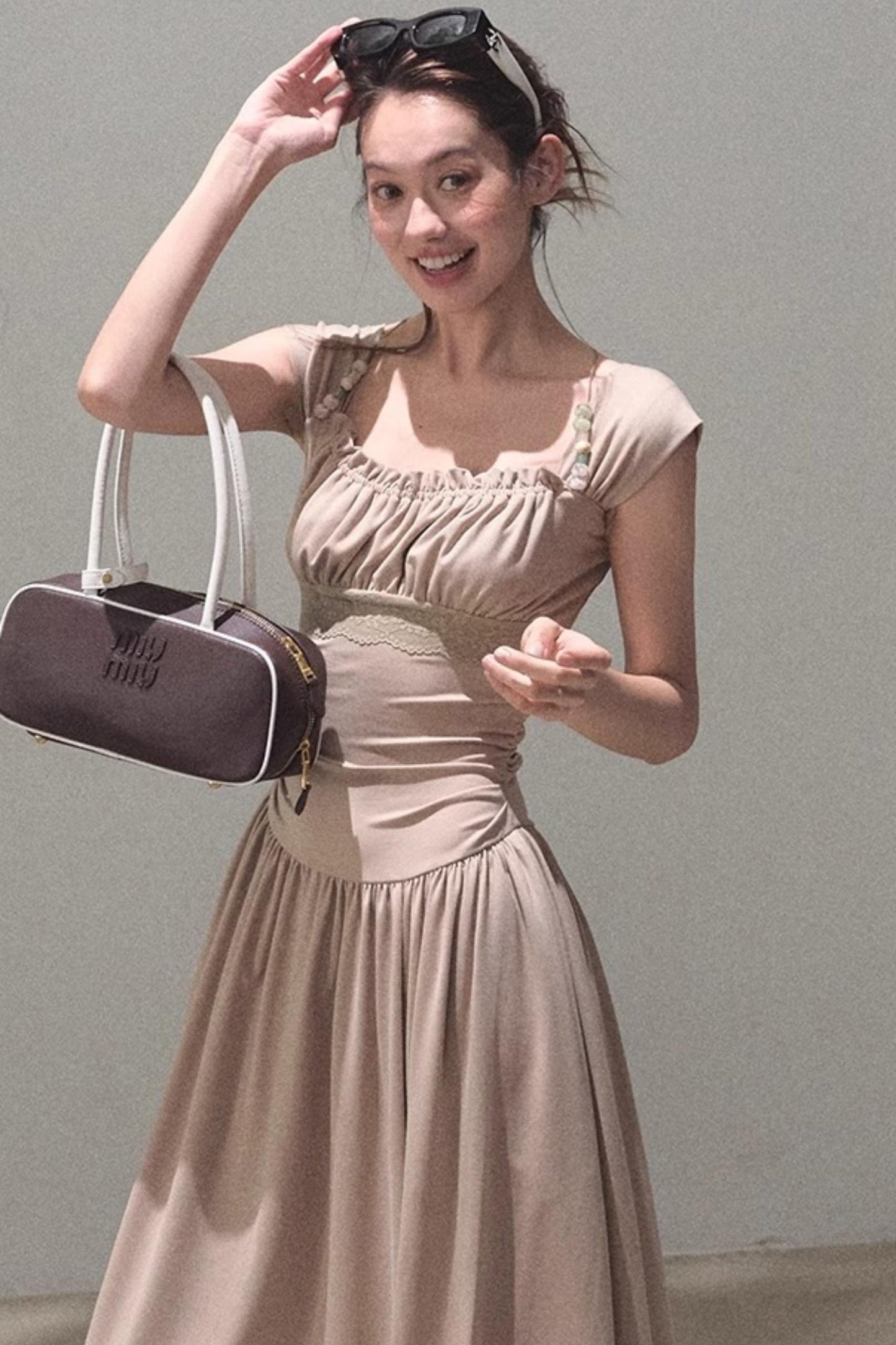 Square Neck Halter Knit Dress