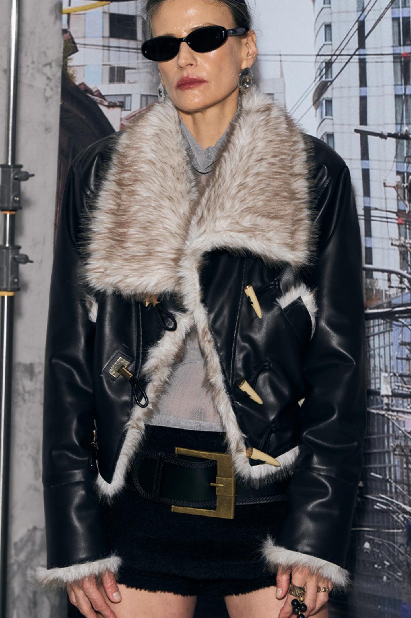 Vintage Patchwork Leather Jacket