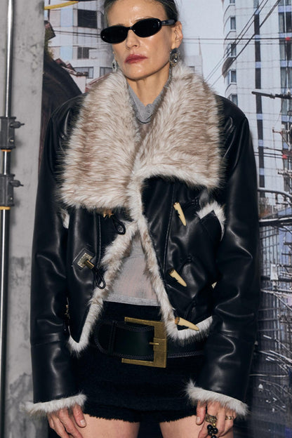 Vintage Patchwork Leather Jacket