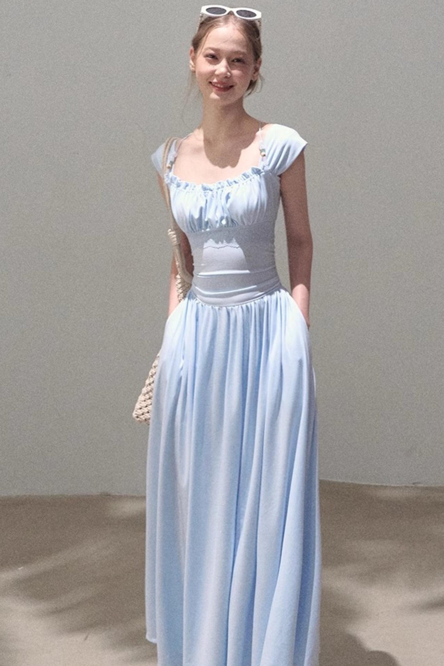 Square Neck Halter Knit Dress