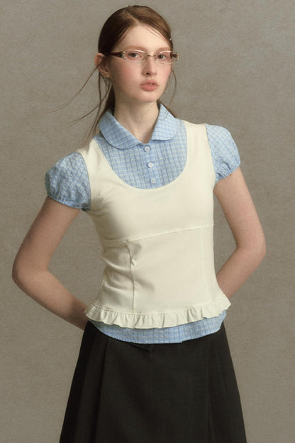 Chic Plaid Bubble Top