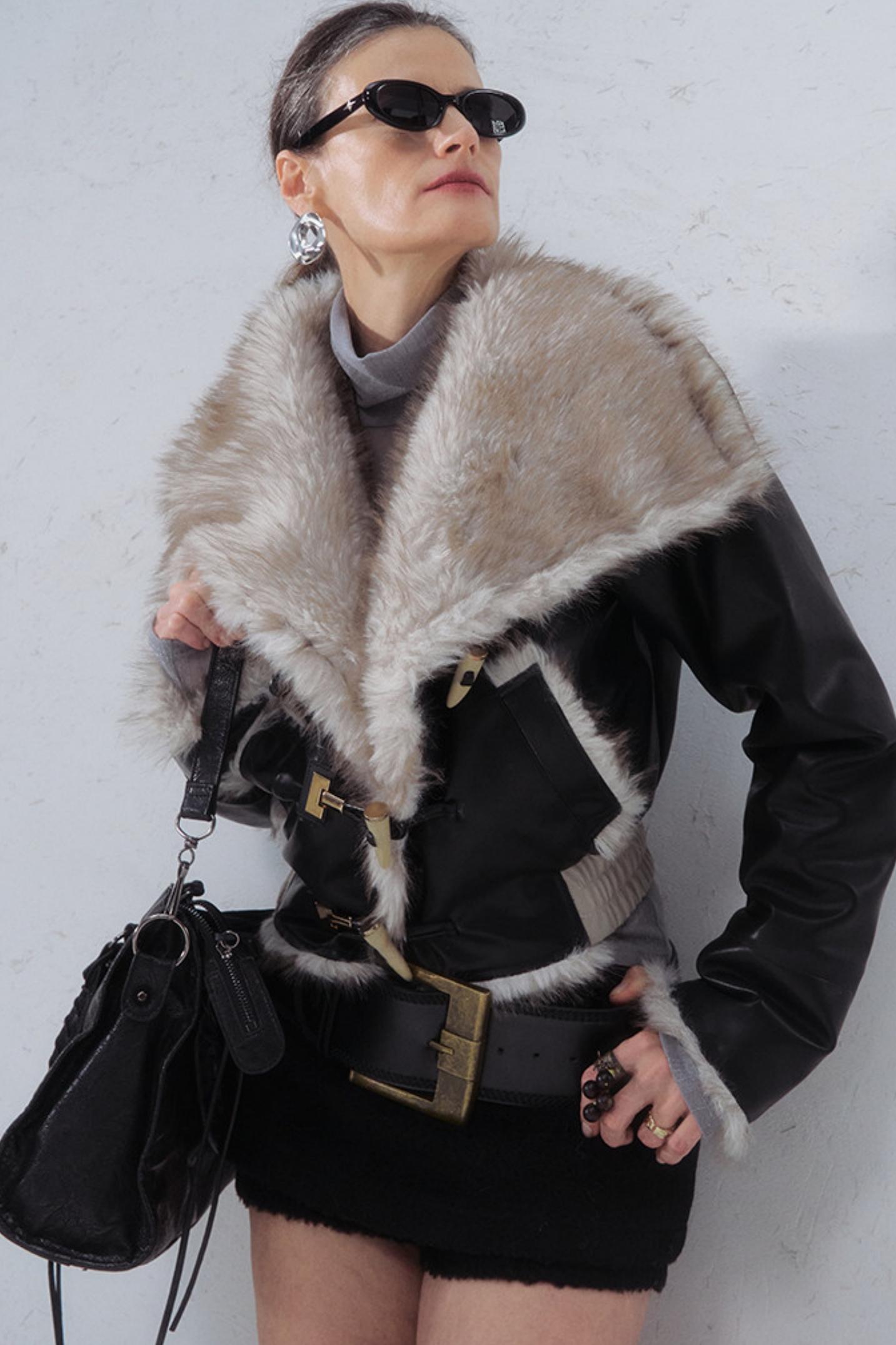 Vintage Patchwork Leather Jacket