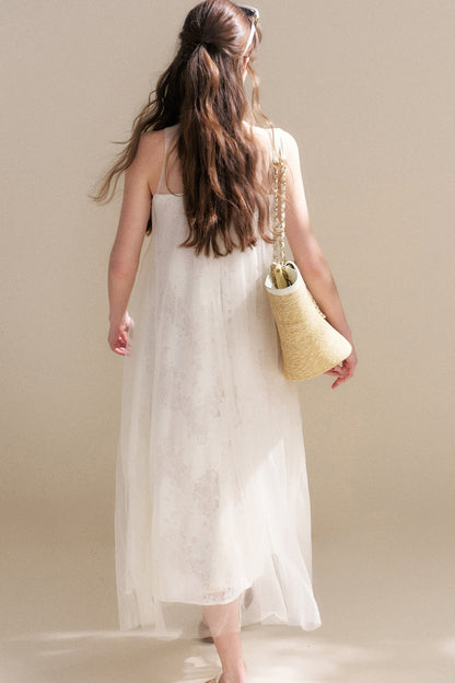 Sleeveless Floral Lace Dress