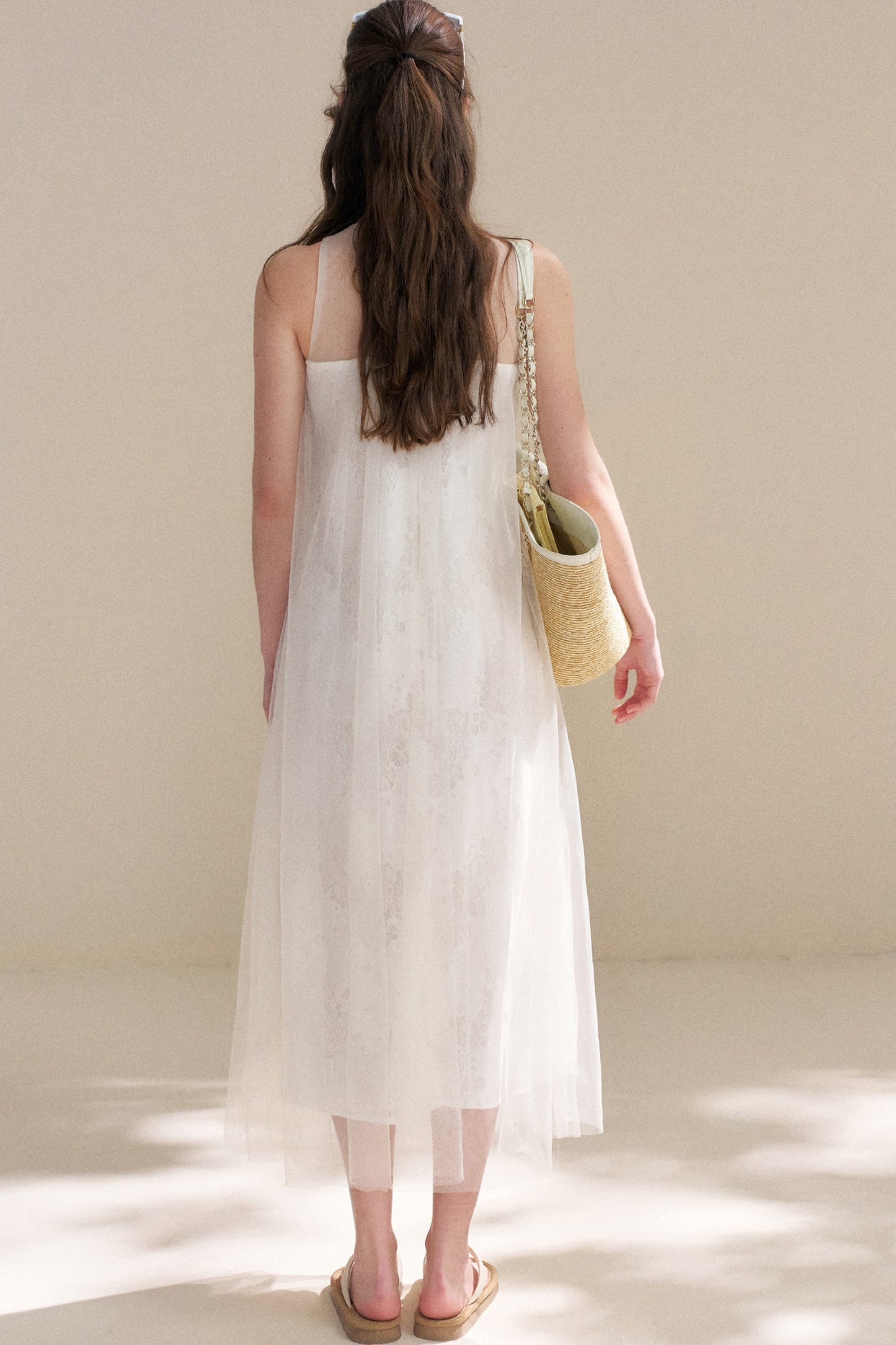 Sleeveless Floral Lace Dress