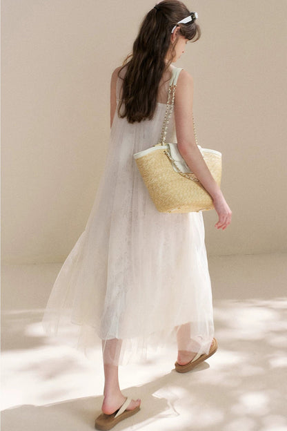Sleeveless Floral Lace Dress