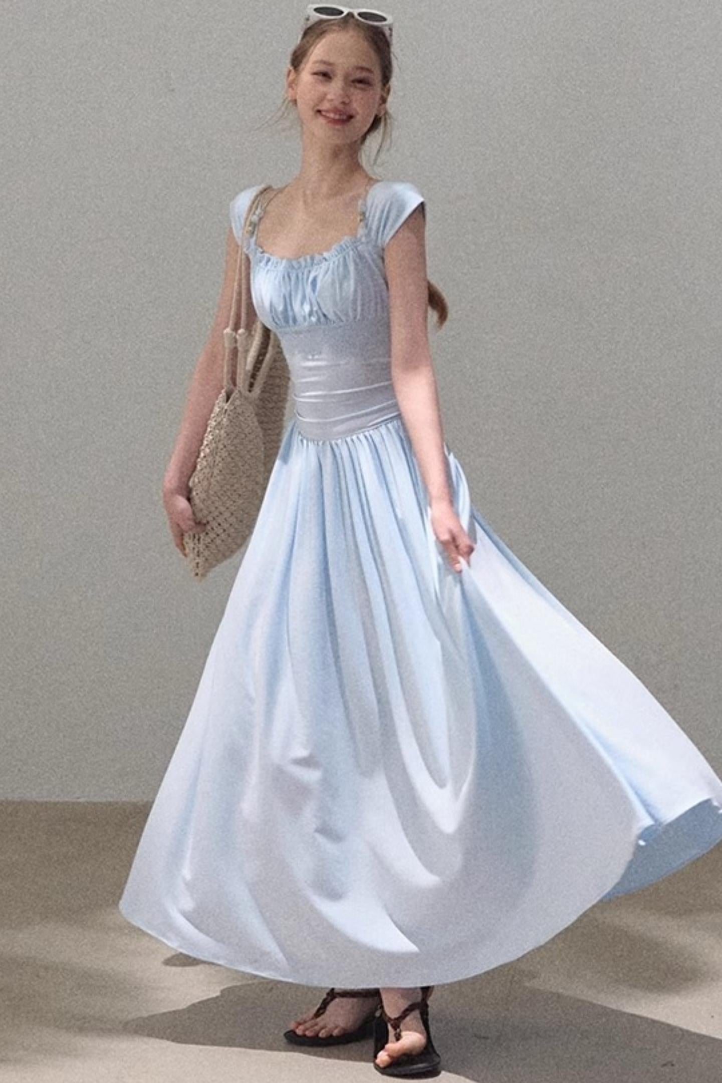 Square Neck Halter Knit Dress