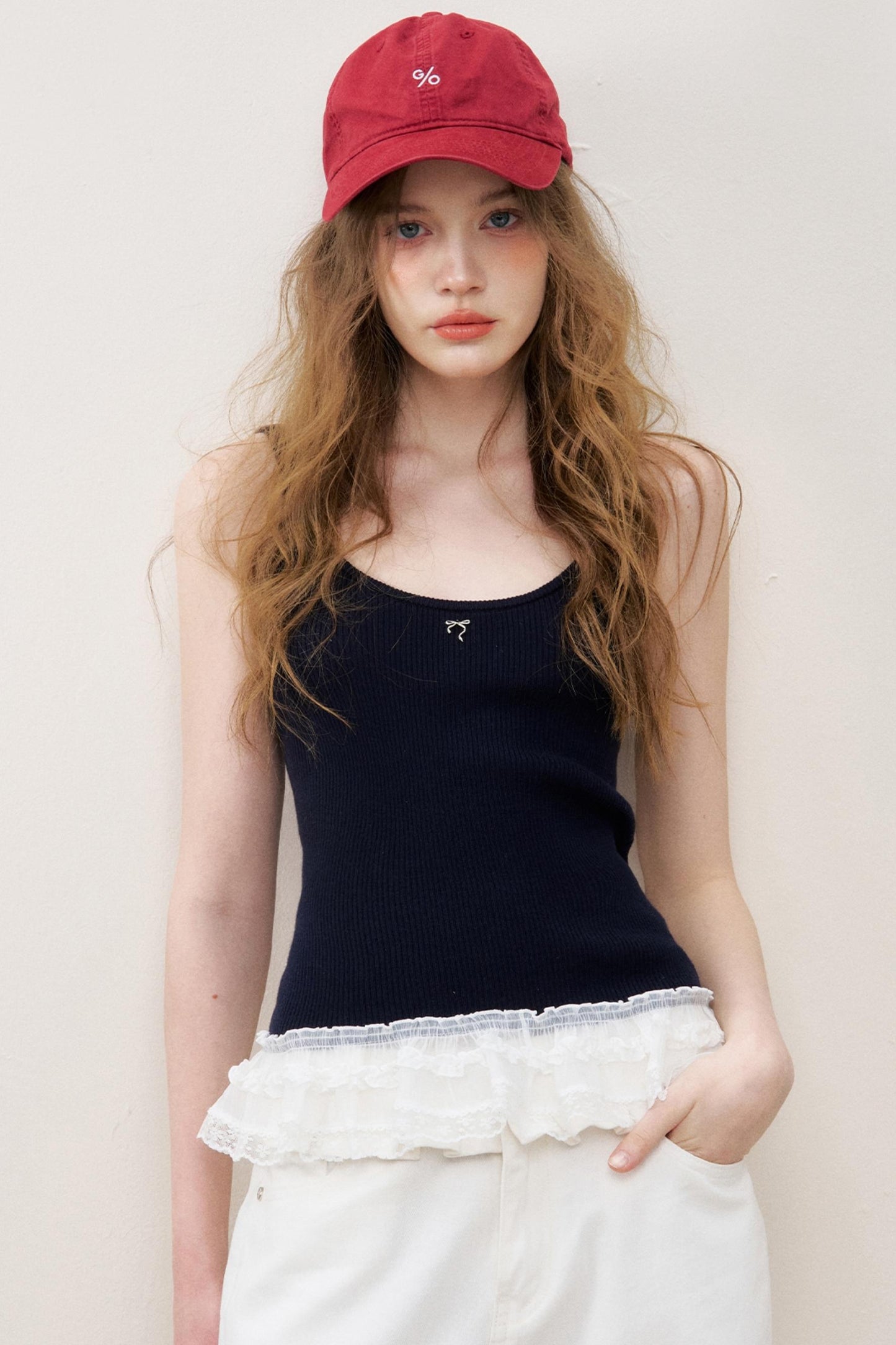 Lace Patchwork Knit Suspenders