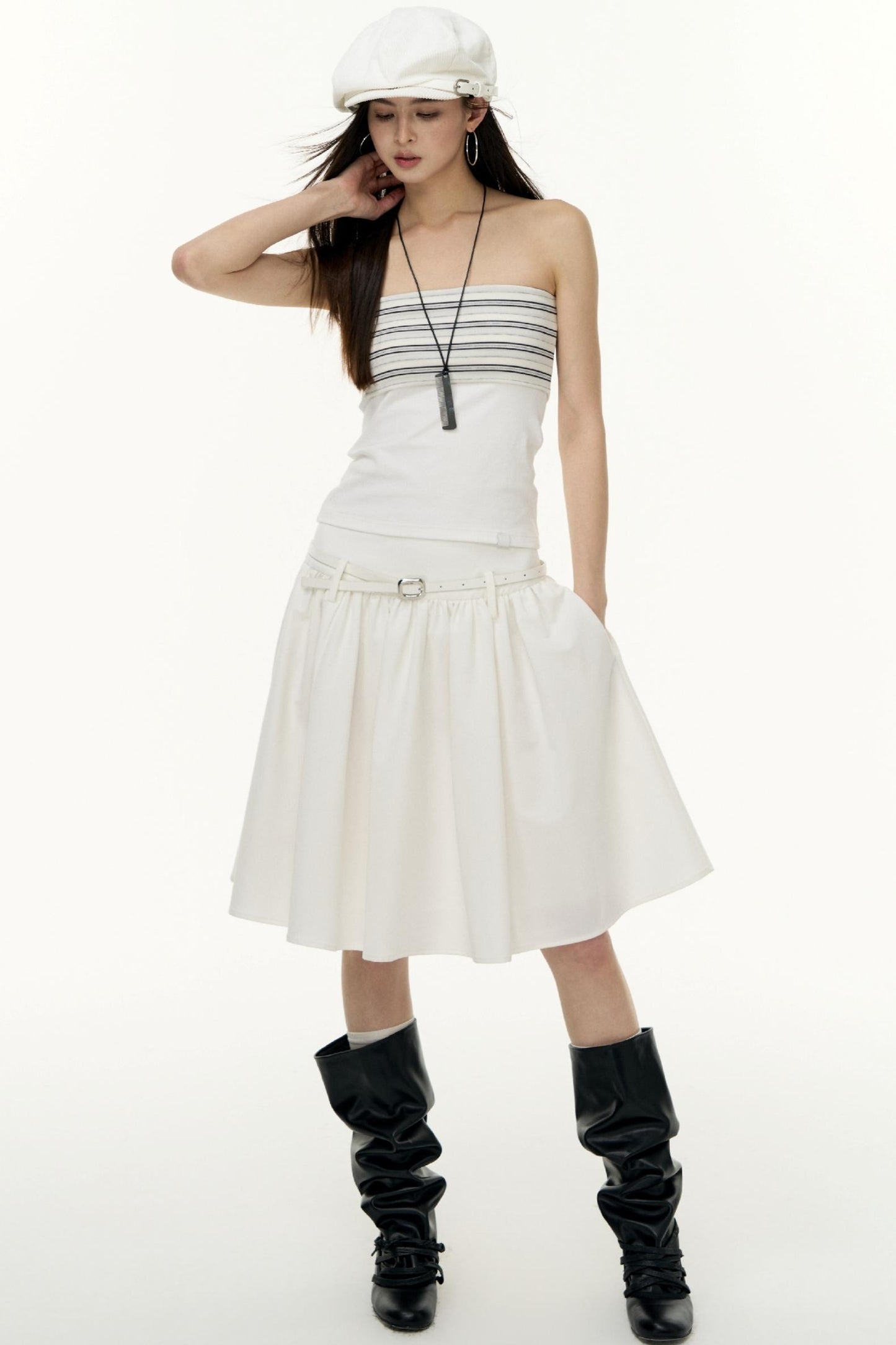 Striped Bandeau Skirt Set-Up