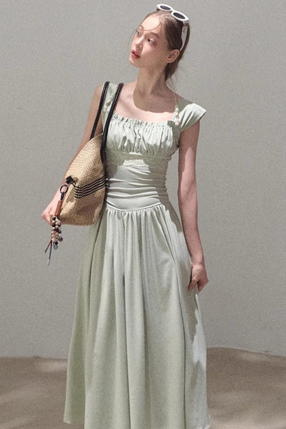 Square Neck Halter Knit Dress