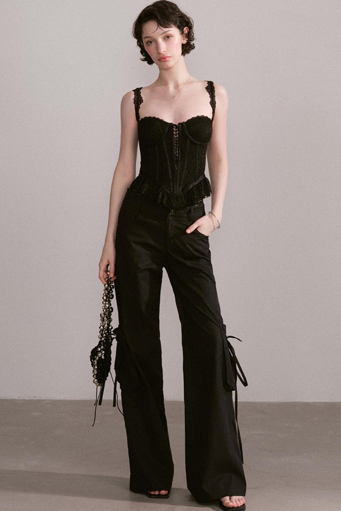 Lace-Trimmed Womens Pants