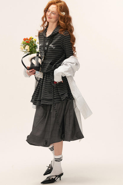 Striped Slimming Long Sleeve Top