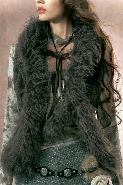 Retro Plush Patchwork Vest