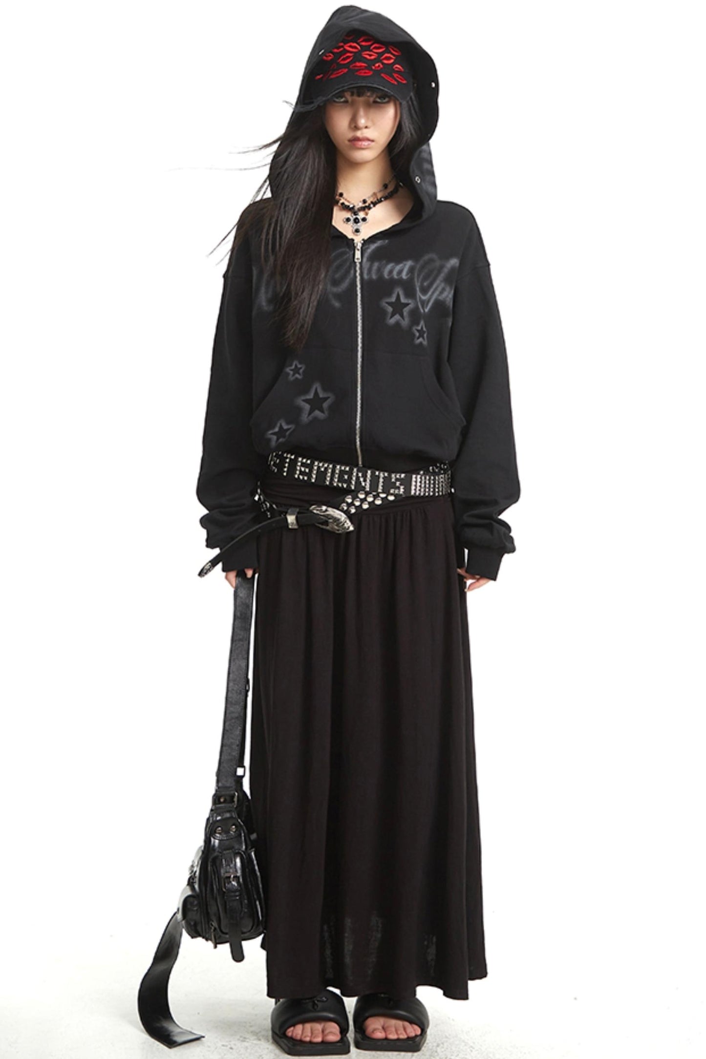 Hip Covering A-Line Long Skirt