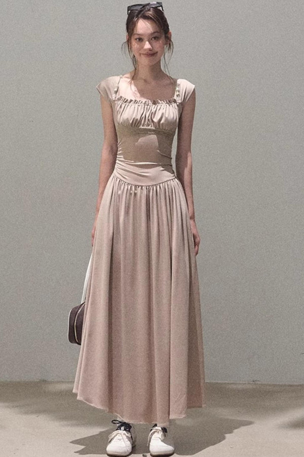 Square Neck Halter Knit Dress