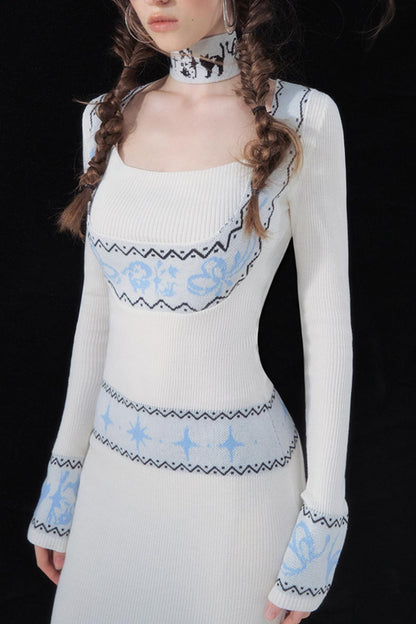 Fair Isle Jacquard Knit Dress