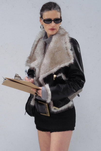 Vintage Patchwork Leather Jacket