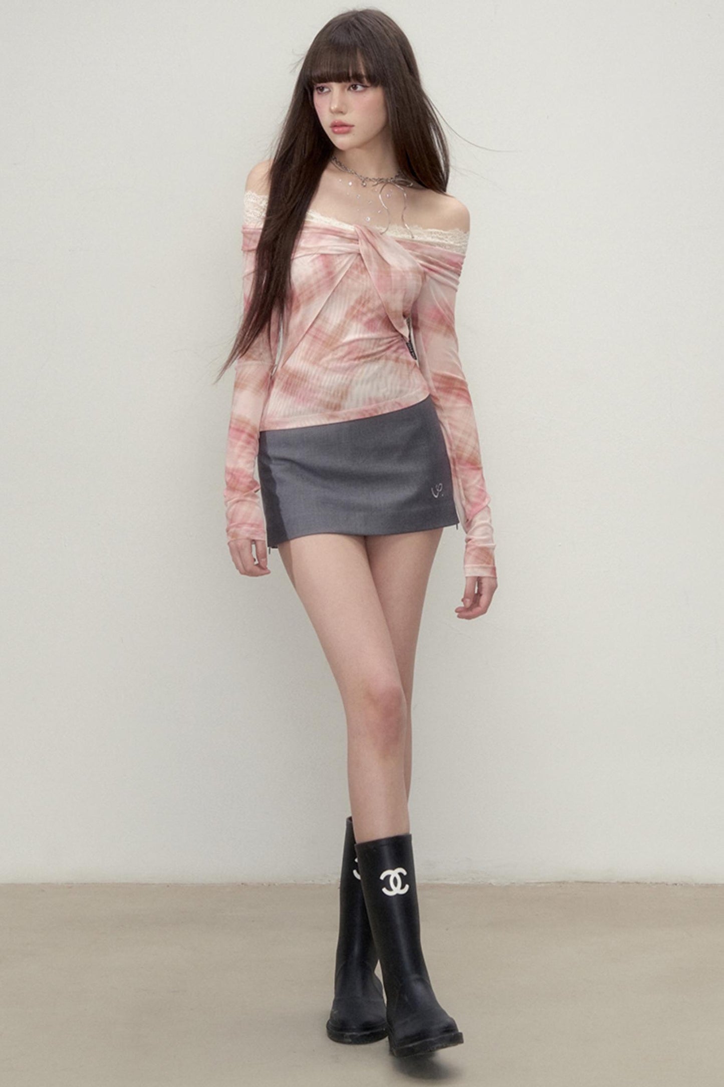 Design Lace Long Sleeve Top