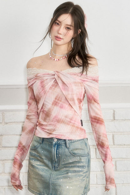 Design Lace Long Sleeve Top