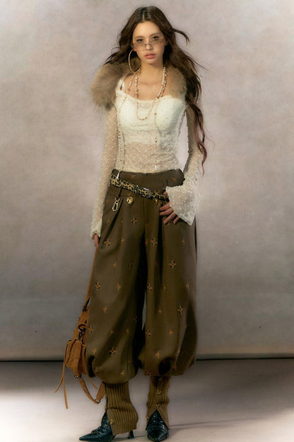 Starburst Print Lantern Pants