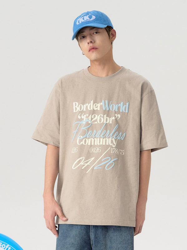 Casual Foam Letter Dot T-Shirt