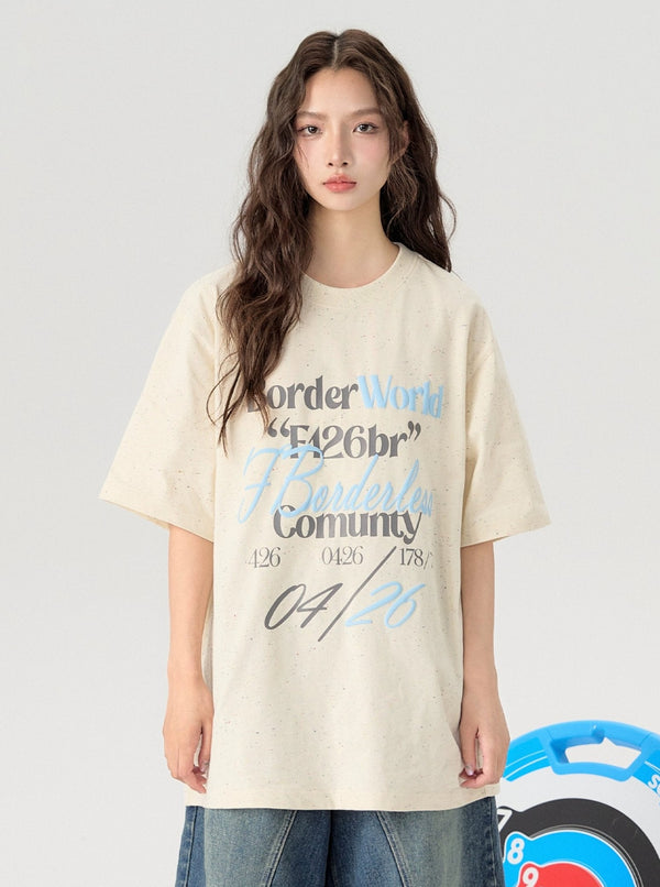 Casual Foam Letter Dot T-Shirt