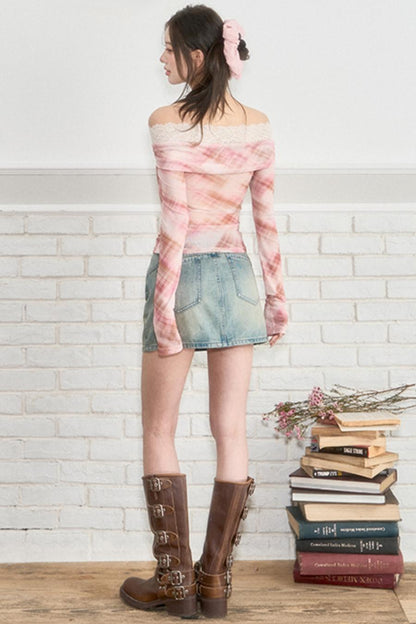 Design Lace Long Sleeve Top