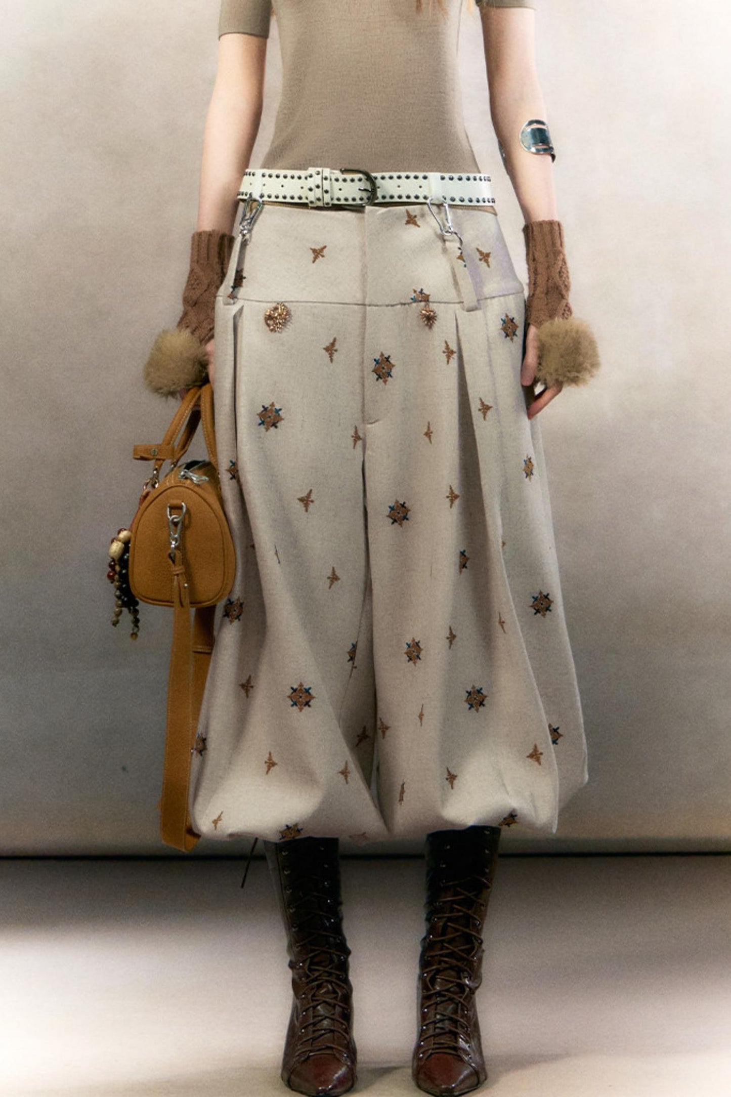 Starburst Print Lantern Pants