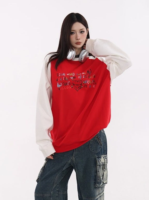 Round Neck Raglan Sweatshirt