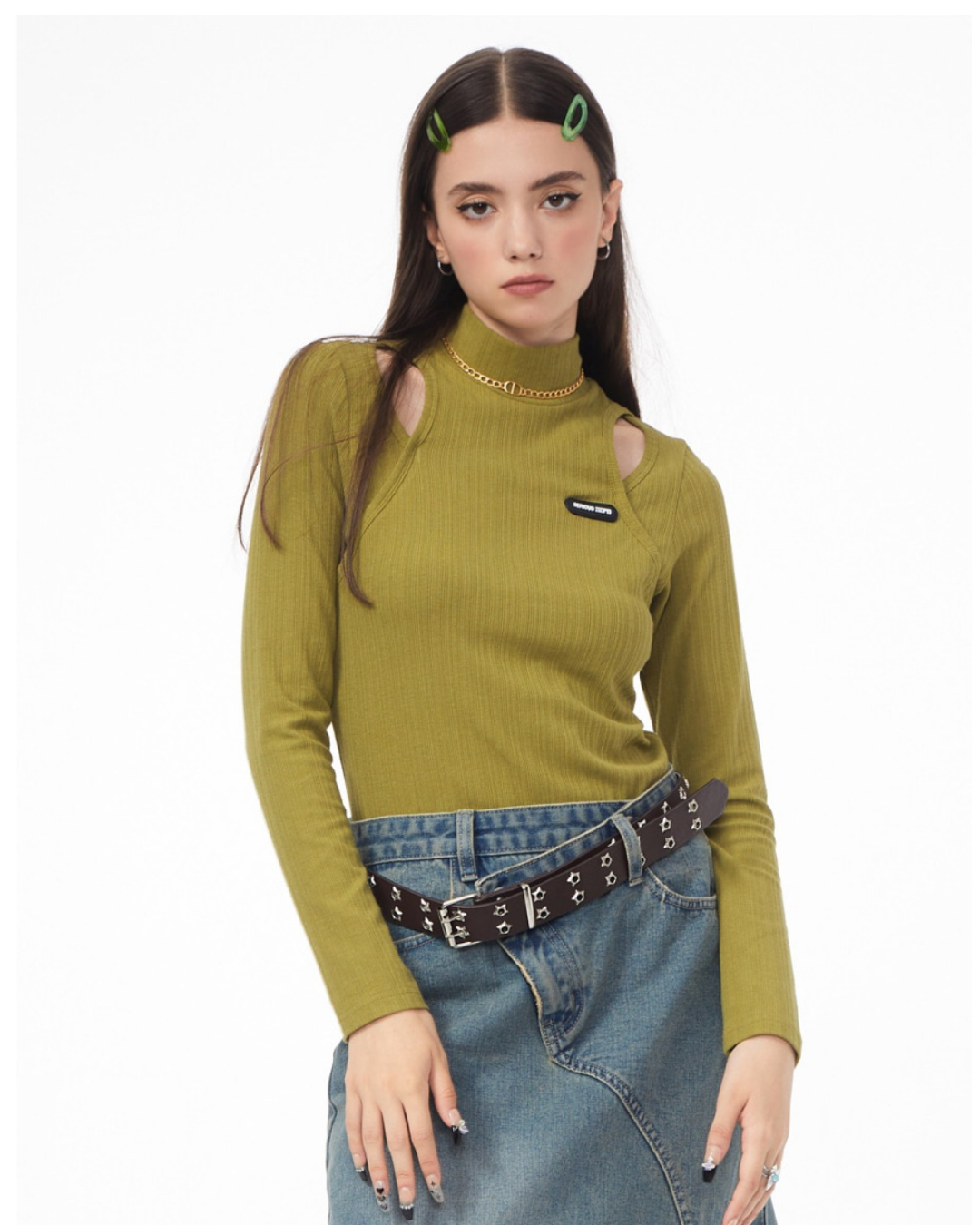 High Collar Bottom Knit Sweater