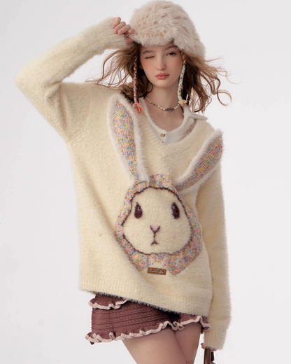 Bunny Girl Apricot Over Knit