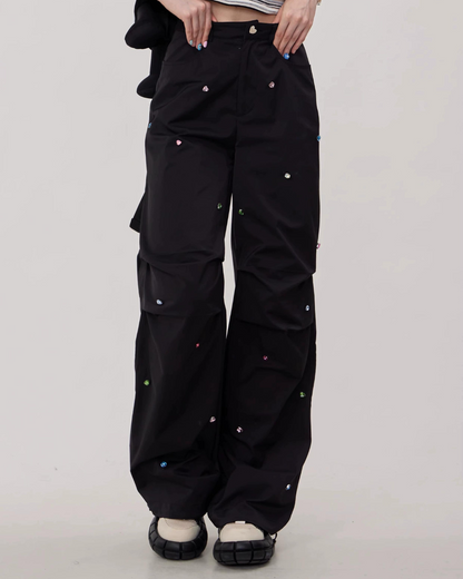 Retro Diamond Wide Pants