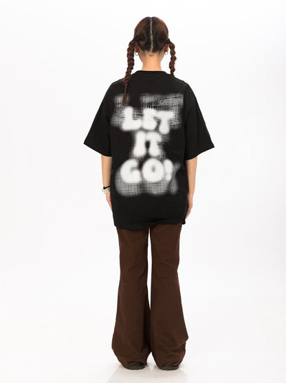 Street Smoke Letter Print T-Shirt