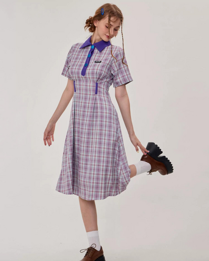 Polo Color Plaid Dress