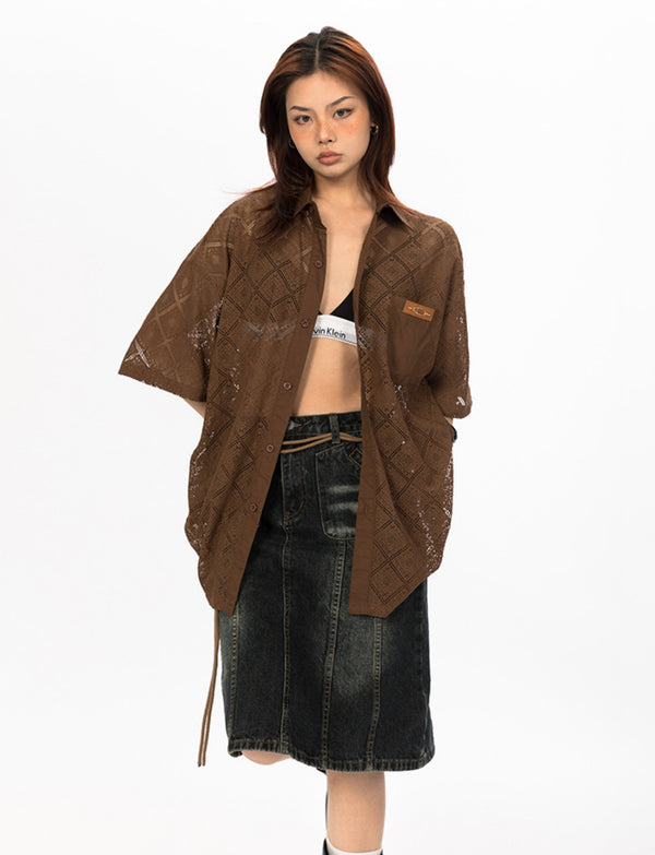 Geometric Lace Shirt