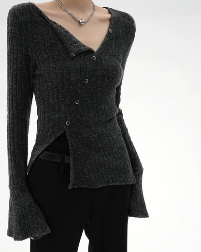 Asymmetry Knit Cardigan