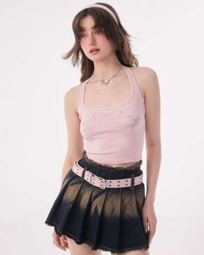 Ribbon Halter Neck Top