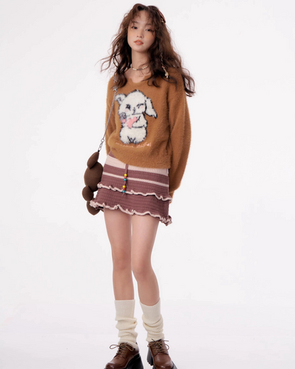 Rabbit Fluffy Pullover Knit