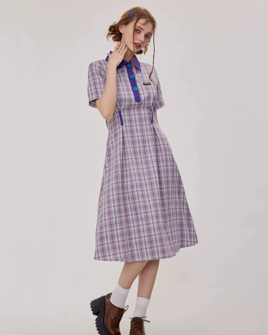 Polo Color Plaid Dress