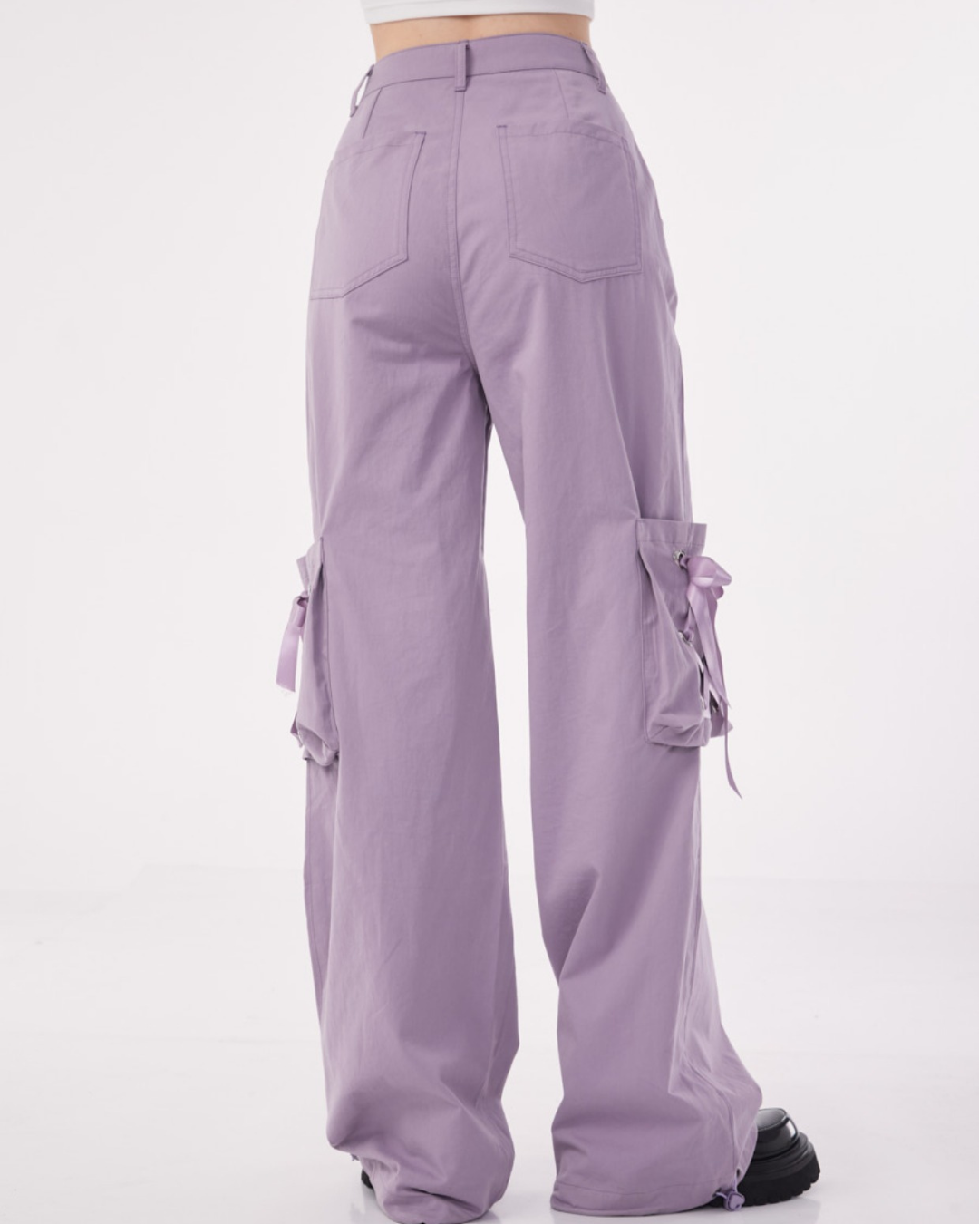 Ribbon Strap Loose Wide Pants