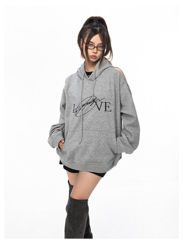 Off-shoulder Street Casual Hoodie