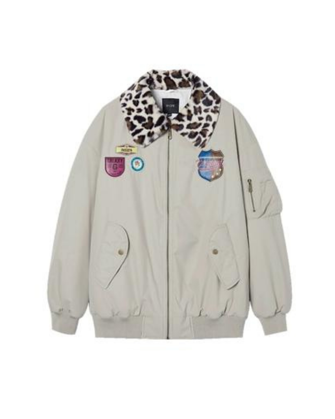 Retro Leopard Print Flight Jacket