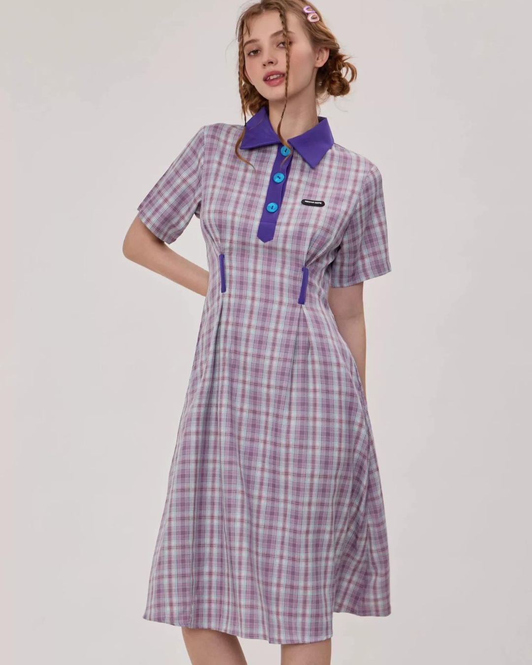 Polo Color Plaid Dress