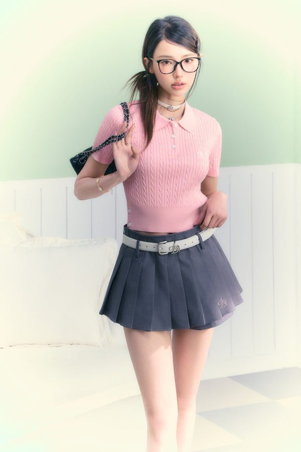 Slim Twist Knit Polo Shirt